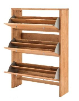 Preview: Schuhkommode mit 3 Klappen