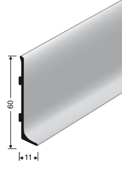 Alu-Sockel mit Fuss selbstklebend 60/11mm
