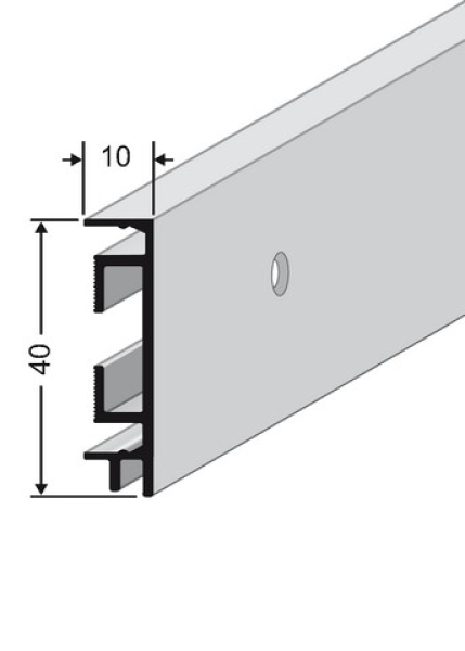 Alu-Sockel parallel gelocht 40/10mm
