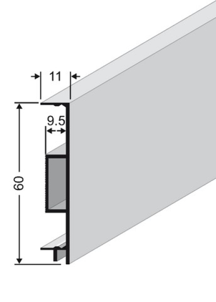 Alu-Sockel parallel ungelocht 60/11mm