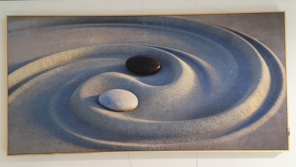 ZirbenBild "Steine in Sand" 100 x 50 cm